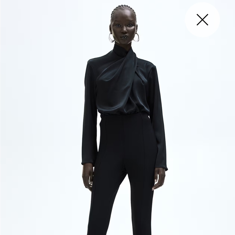 H&M Elegant Black Blouse